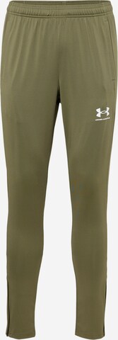 UNDER ARMOUR Workout Pants 'Challenger' in Green: front