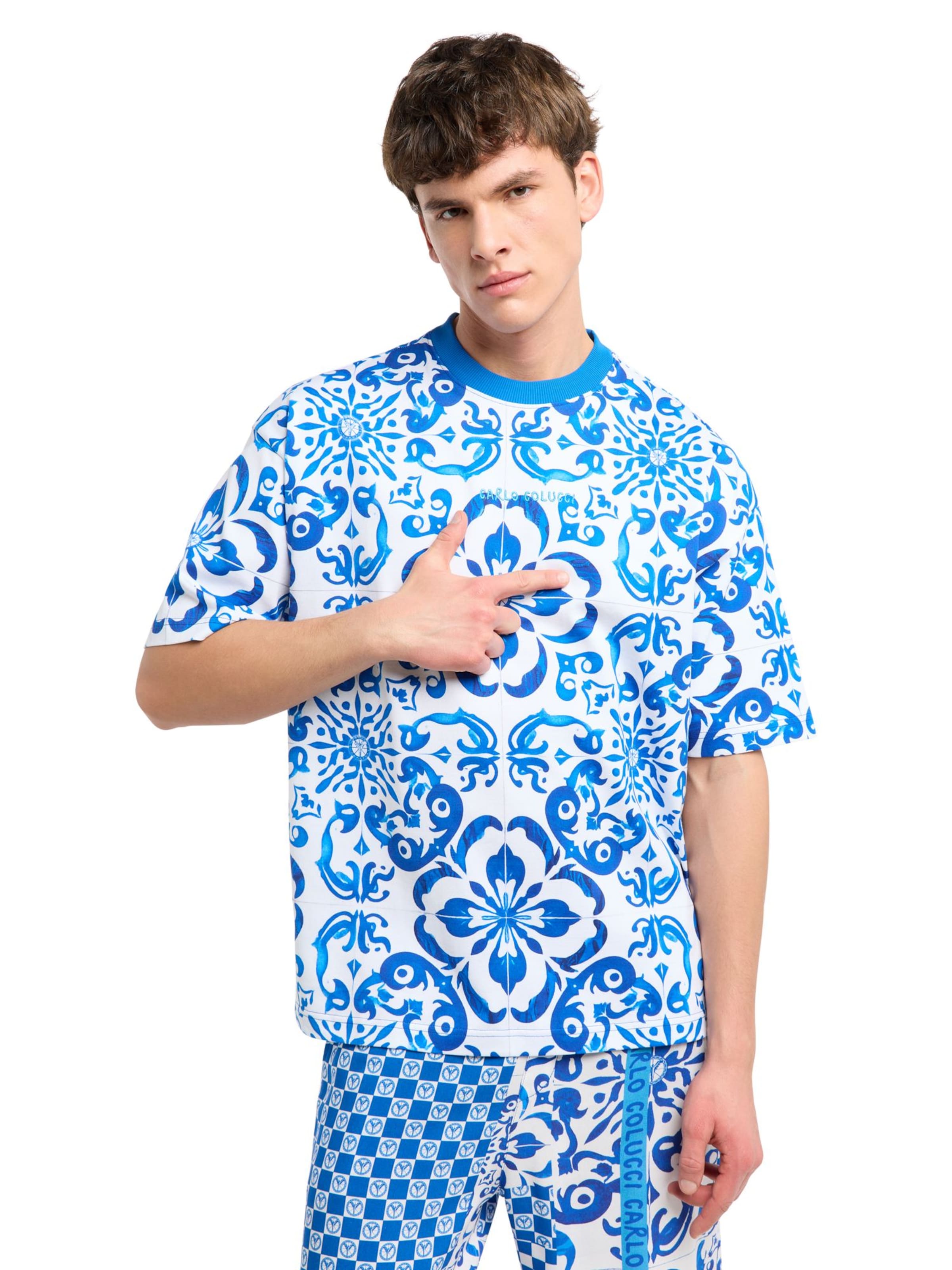 T-Shirt 'Fedi' Carlo Colucci en bleu : devant