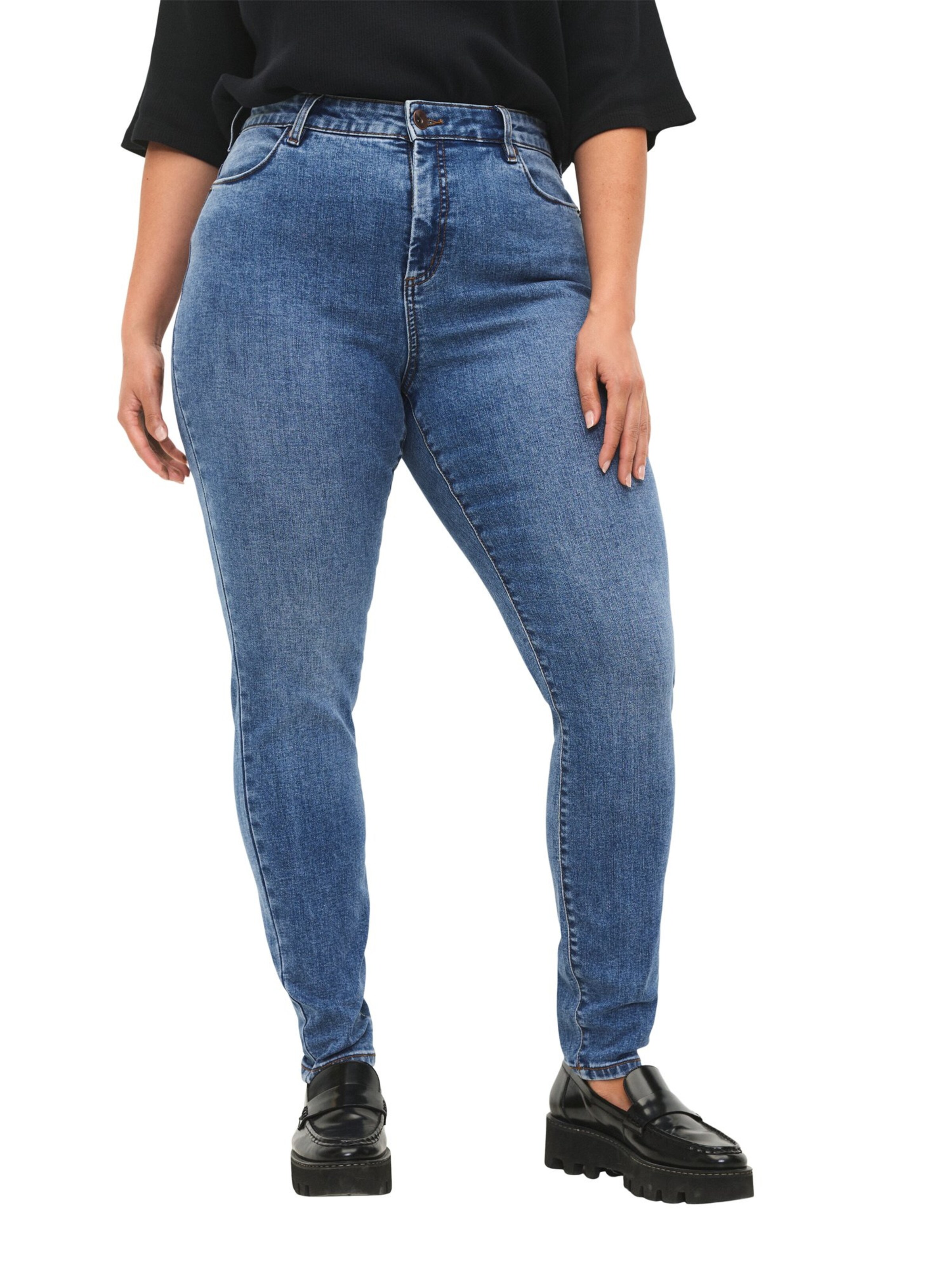 Zizzi Скинни Джинсы 'Amy' в Синий: спереди