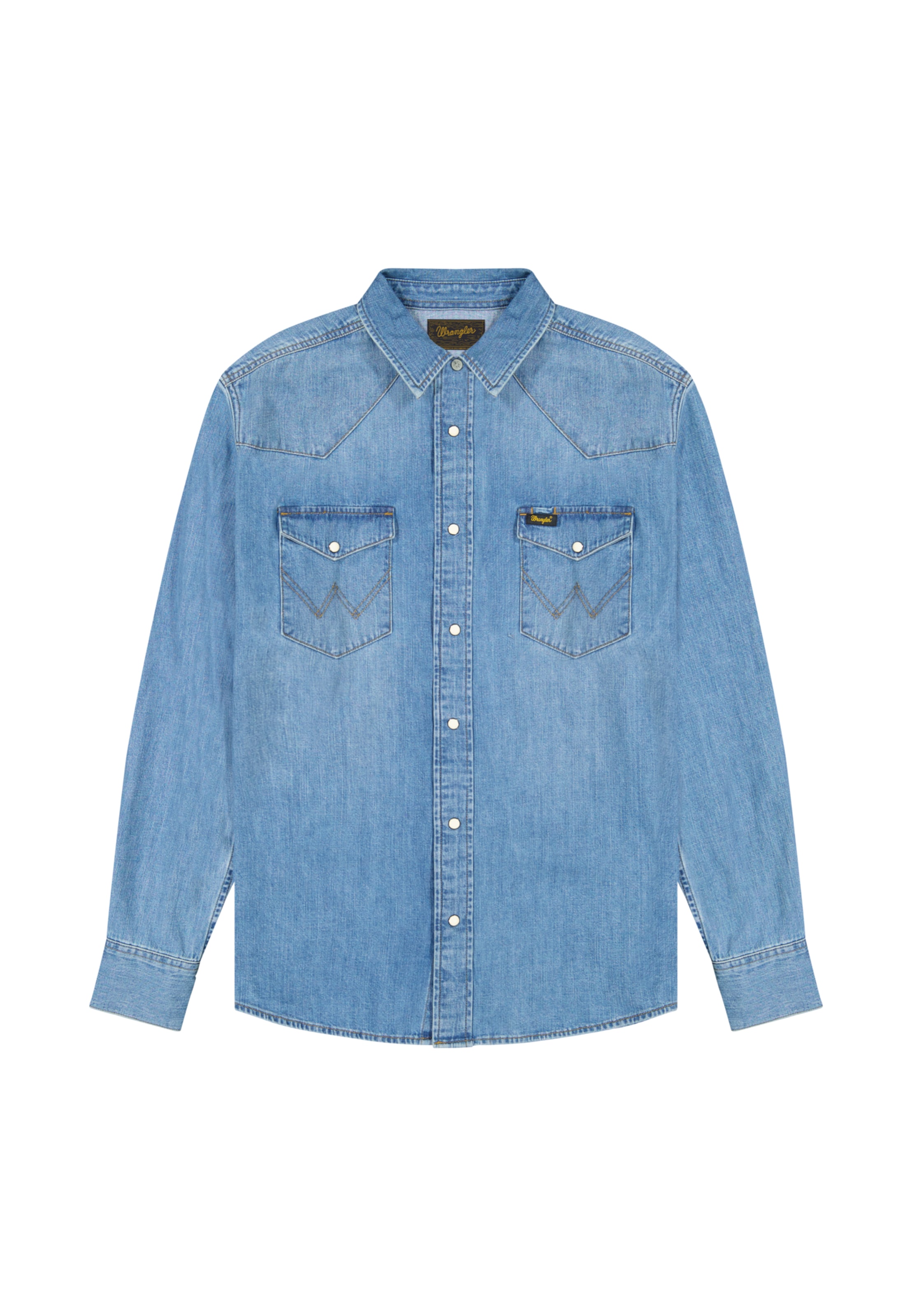 WRANGLER Langarmhemd in Blau: Vorderseite