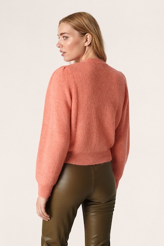 SOAKED IN LUXURY Knit Cardigan 'Tuesday' in Orange