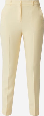 COMMA Regular Pleat-Front Pants in Yellow: front