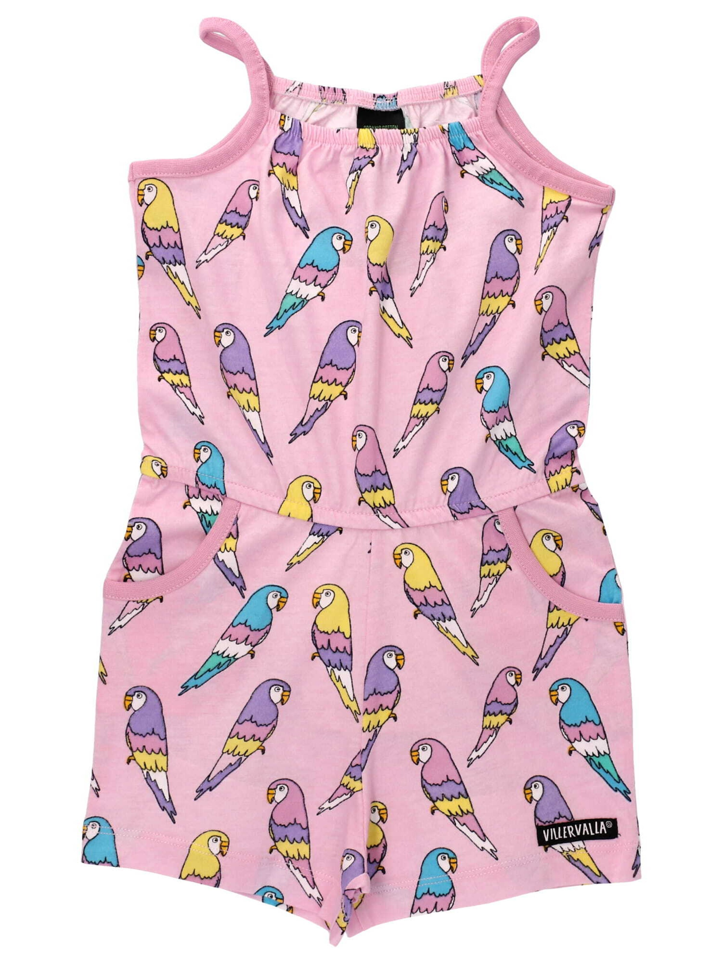 Villervalla Dungarees in Pink: front