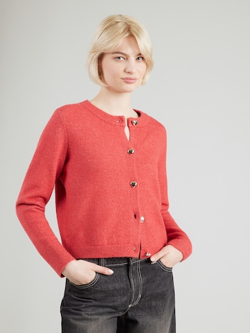 VERO MODA Πλεκτή ζακέτα 'VMFIONA' σε κόκκινο: μπροστά
