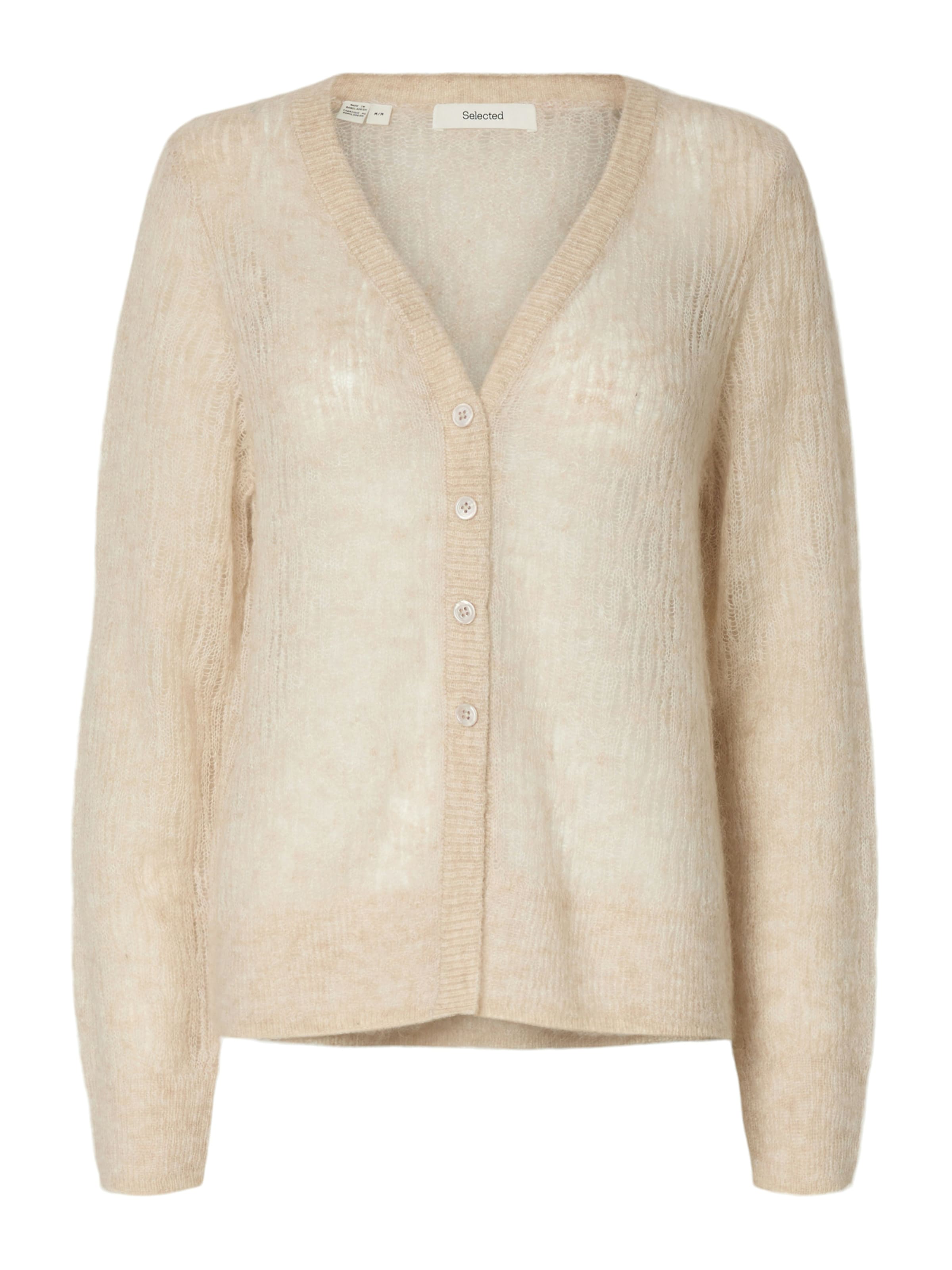 Cardigan 'SLFMayer' SELECTED en beige : devant