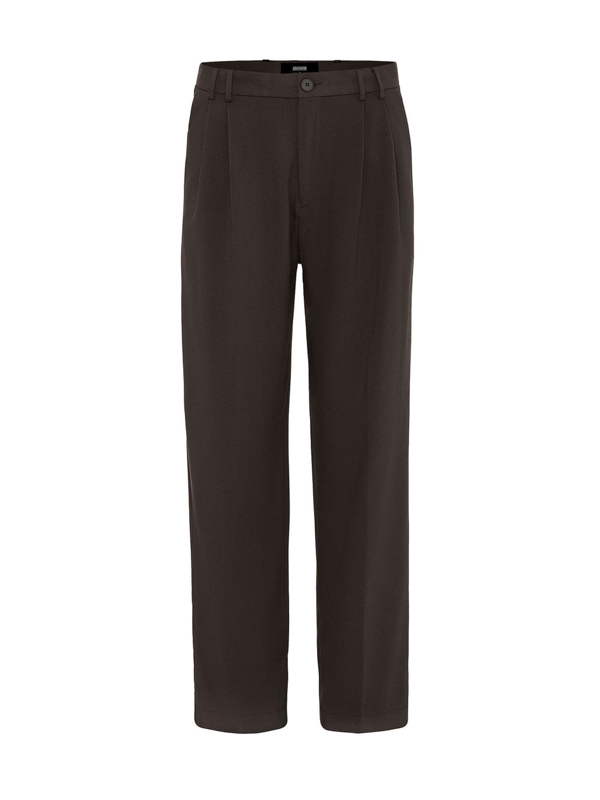 Antioch Regular Bandplooibroek in Bruin: voorkant