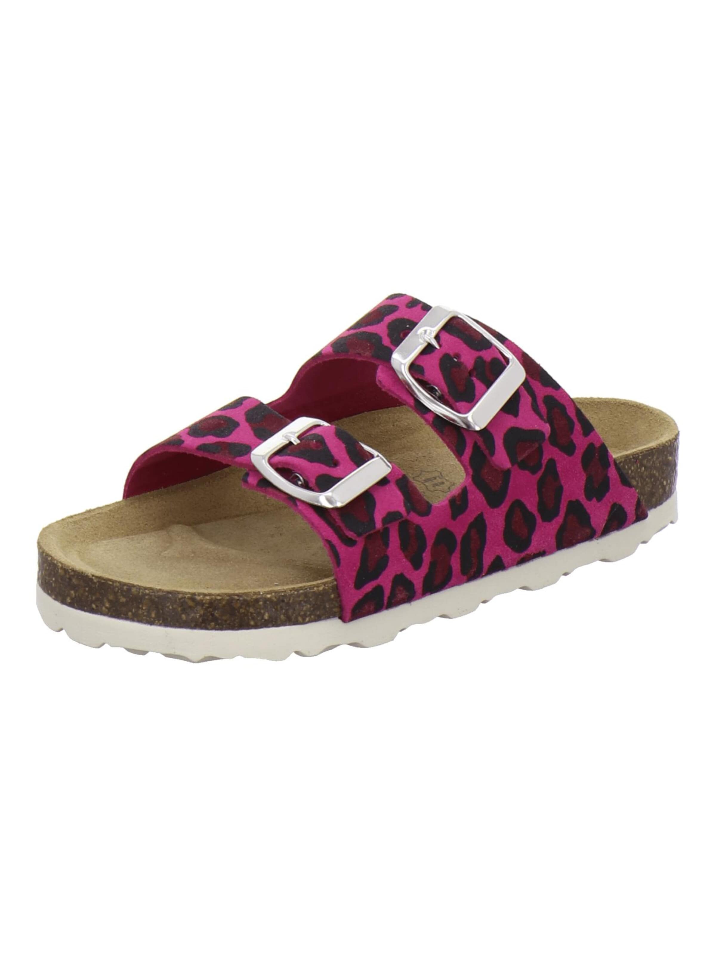 Sandales 'Mädchen Pantoletten Zweischnaller leo-pink' AFS-Schuhe en rose : devant