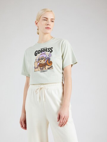 Iriedaily T-Shirt 'No Goddess' in Grün: Vorderseite