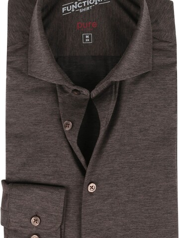 PURE Slim fit Button Up Shirt in Brown