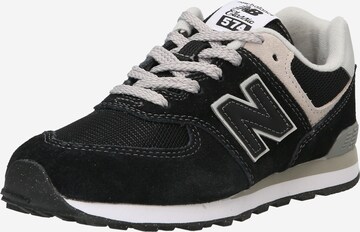 Sneaker bassa '574' di new balance in nero: frontale