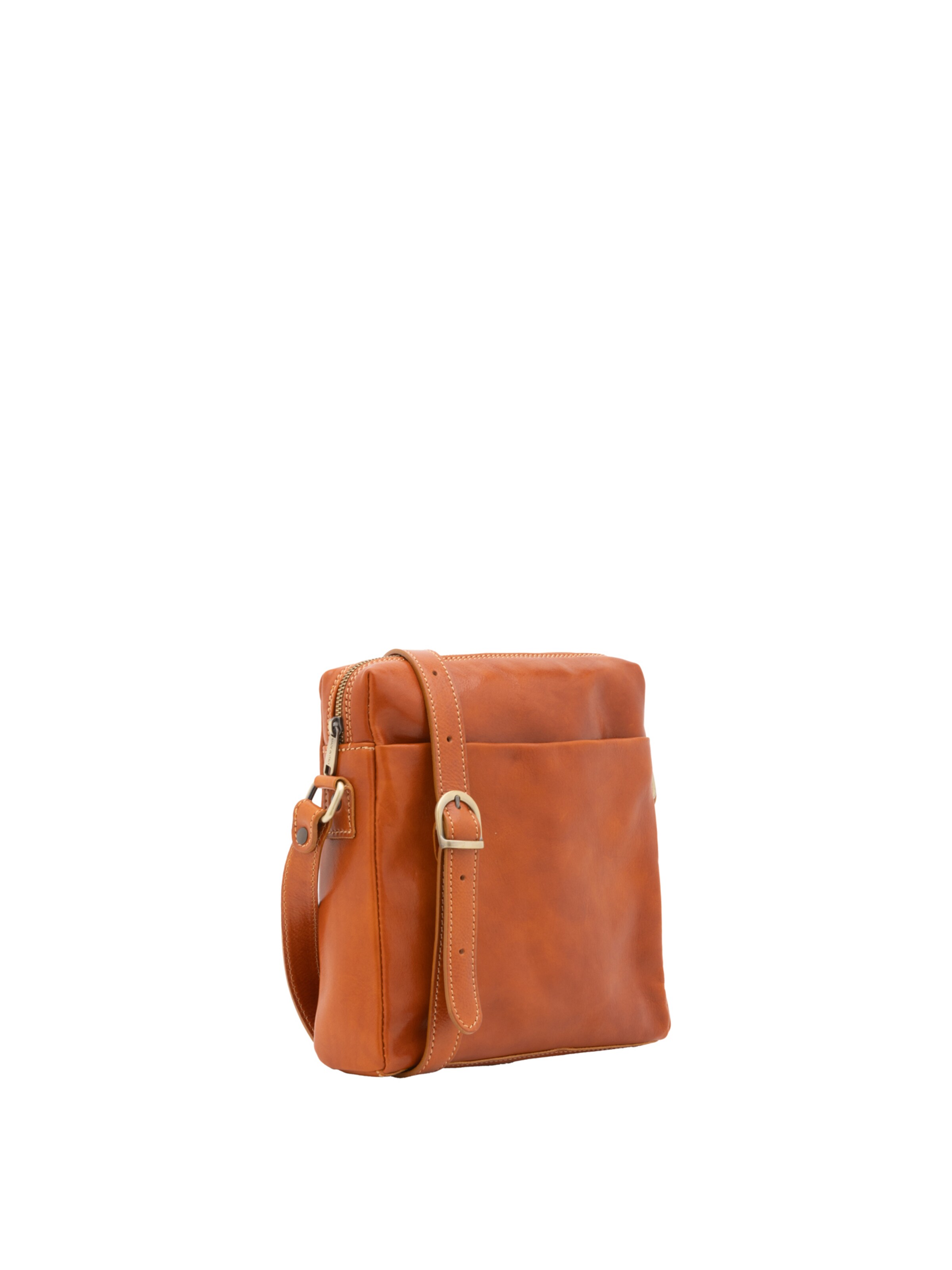 Borsa a tracolla 'Borsa a tracolla uomo vera pelle vacchetta con zip - Made in Italy' di I Fratelli in beige