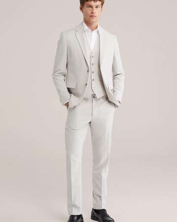 WE Fashion Slimfit Spodnie w kant w kolorze biały