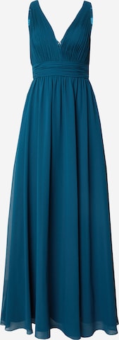 Robe de soirée mascara en bleu : devant
