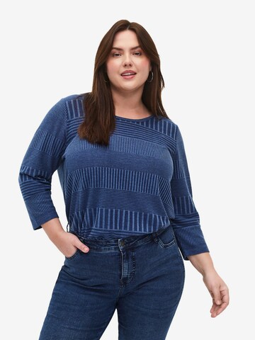 Camicia da donna 'VMARI' di Zizzi in blu: frontale