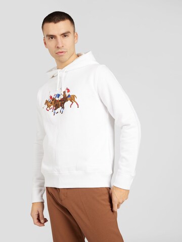 Sweat-shirt Polo Ralph Lauren en blanc : devant