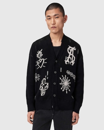 AllSaints Плетена жилетка 'STAGED' в черно: отпред