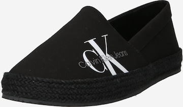 Espadrile de la Calvin Klein Jeans pe negru: față