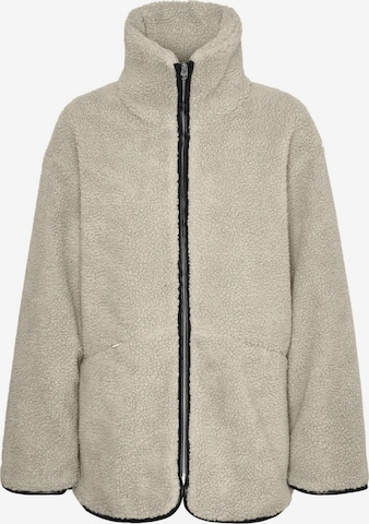 VERO MODA Fleece jas 'LUNE' in Beige: voorkant