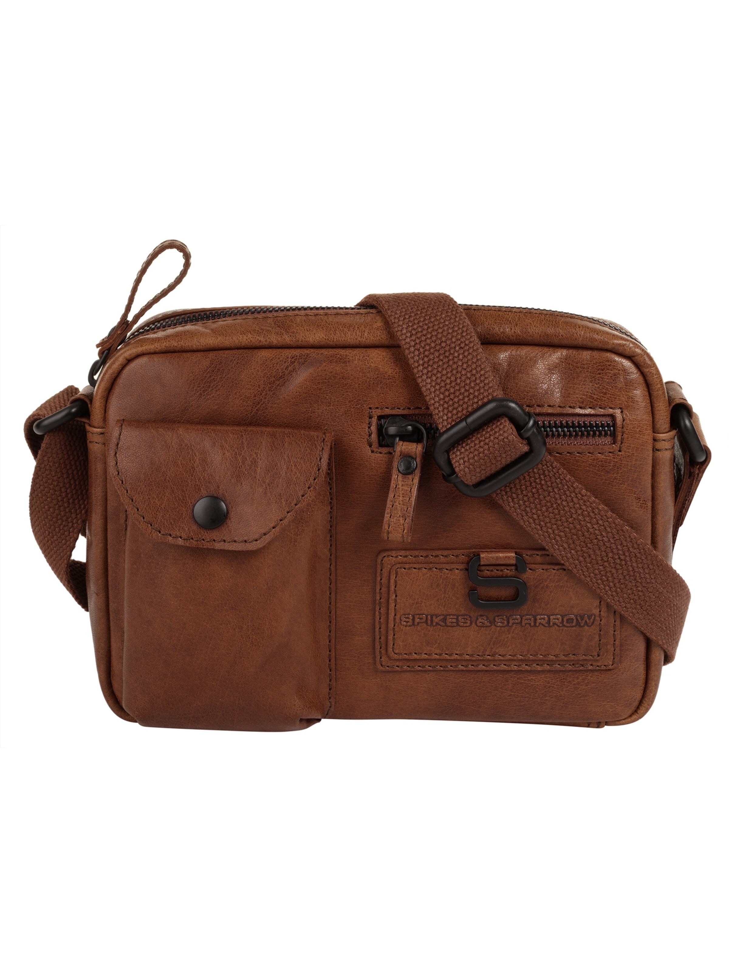 Spikes & Sparrow - Bolso de hombro 'CROSS BODY' en marrón: frente