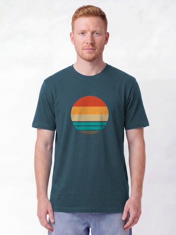 T-Shirt 'Retro Sunset Ocean' Watapparel en vert : devant