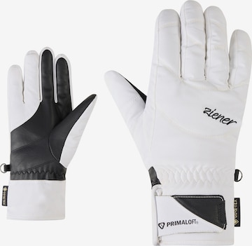 ZIENER Athletic Gloves 'Klenn' in White: front
