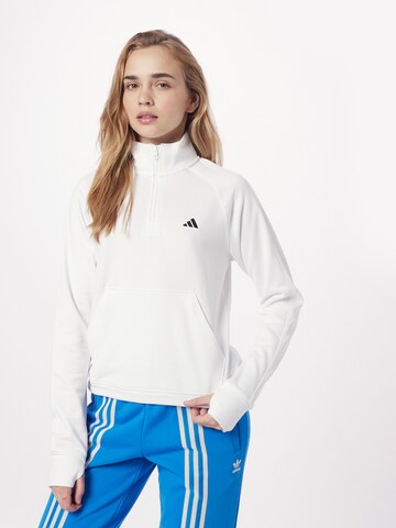 ADIDAS PERFORMANCE Αθλητική μπλούζα φούτερ 'Game & Go' σε λευκό: μπροστά