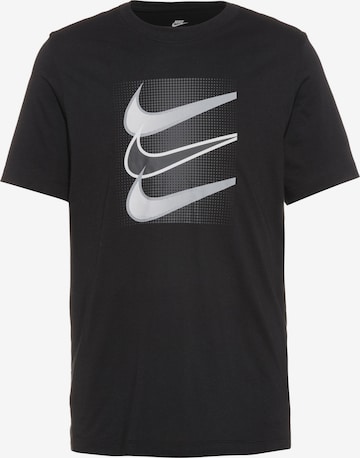 Nike Sportswear Shirt 'SWOOSH' in Schwarz: predná strana