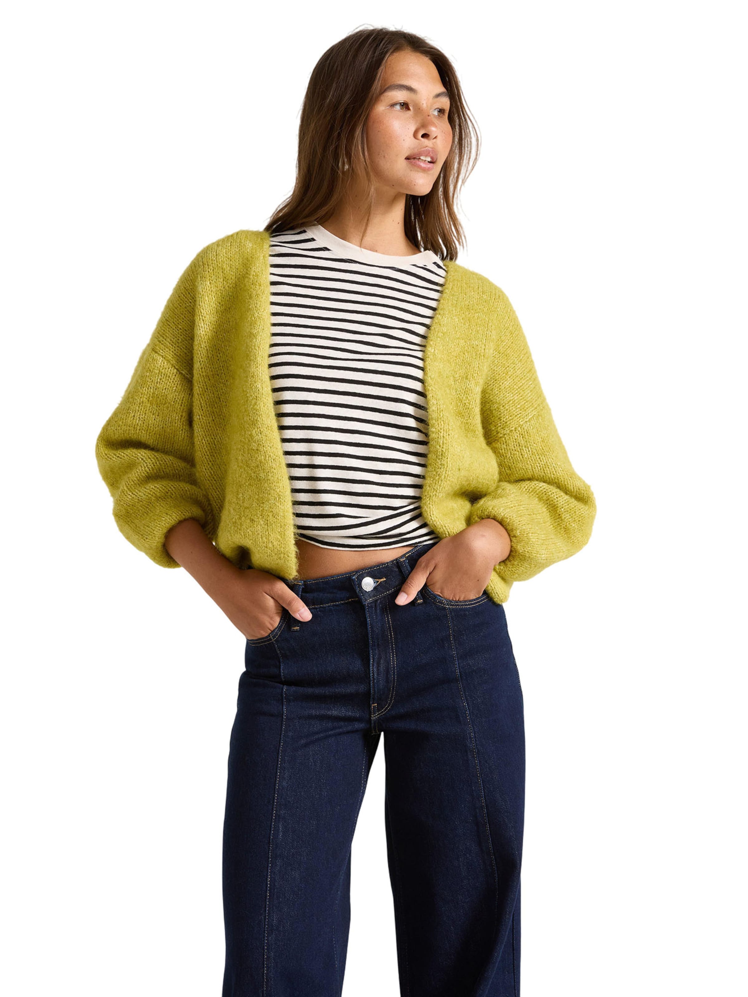 Lindex - Casaco de malha 'Vanessa' em verde: frente