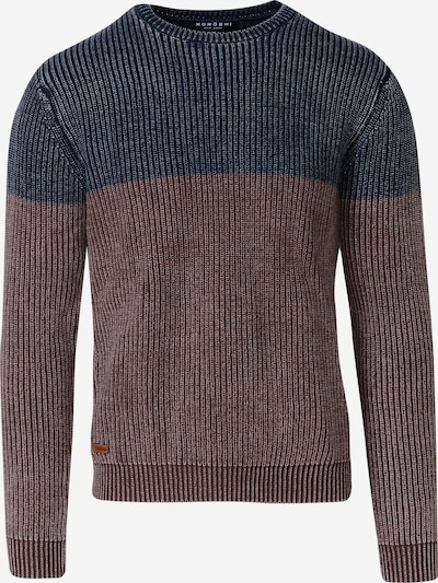 KOROSHI Pullover in L in nachtblau / braun, Produktansicht
