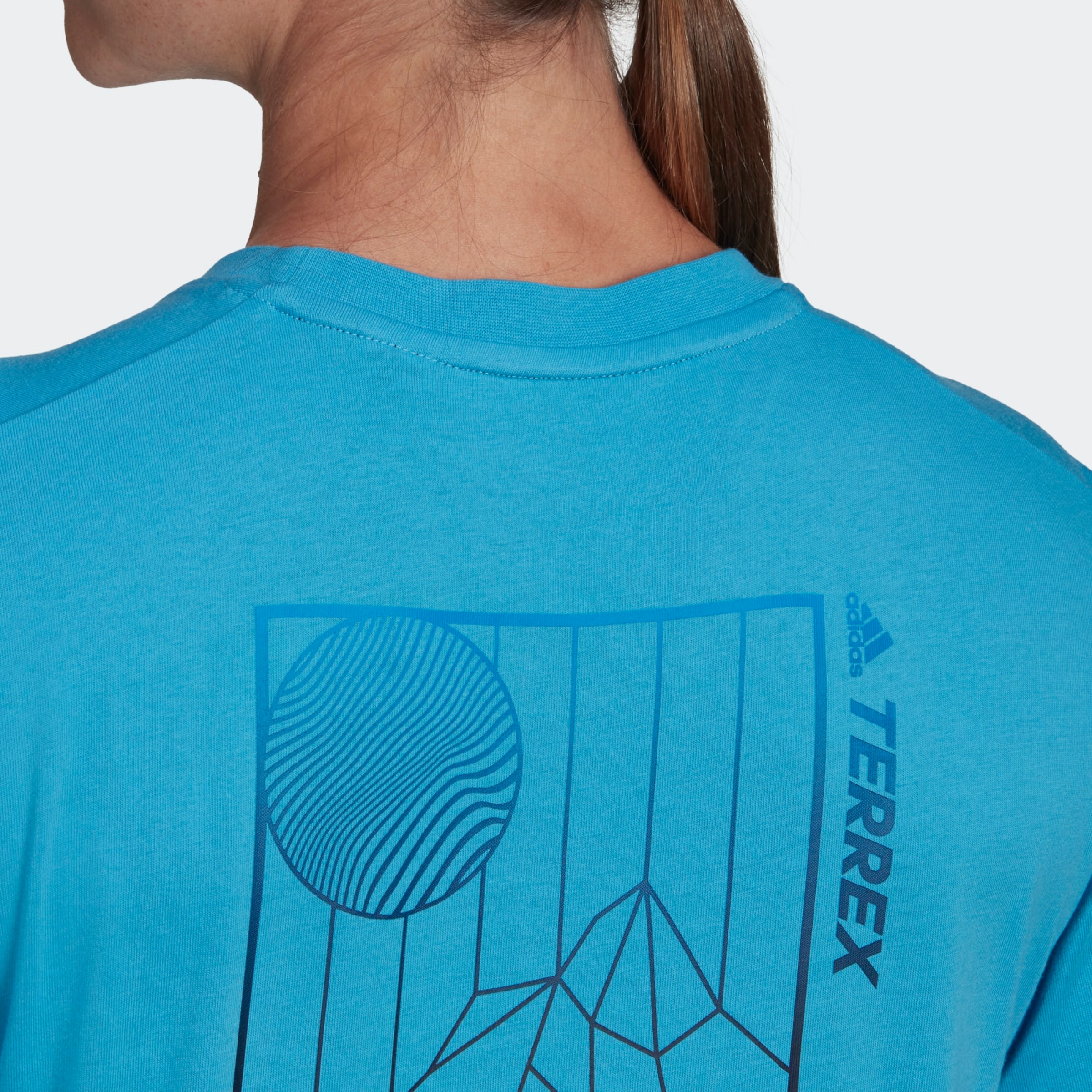Sport T-shirt fonctionnel adidas Terrex en Bleu 