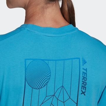 ADIDAS TERREX Функционална тениска 'Mountain Fun' в синьо