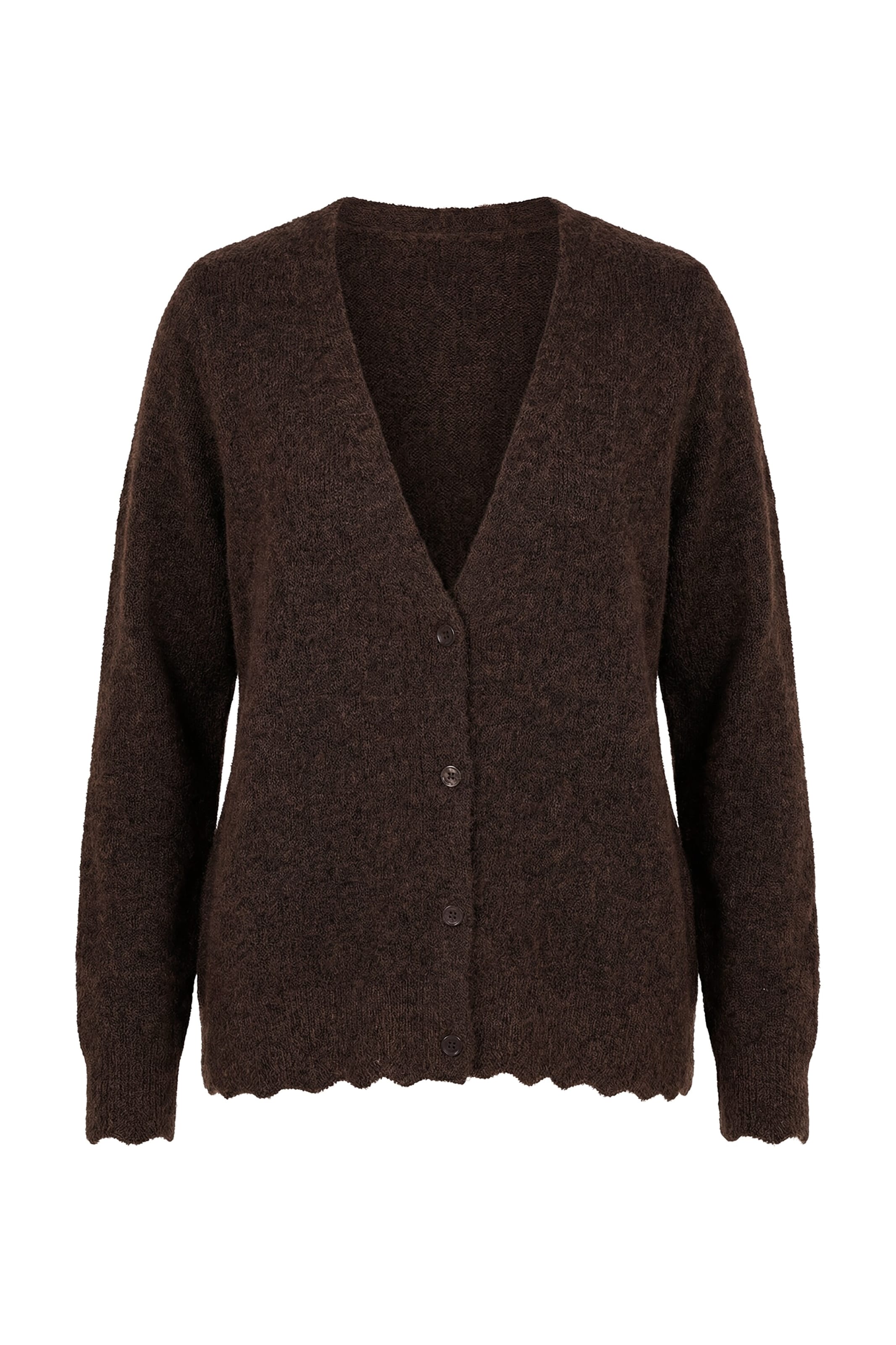 Ulla Popken Strickjacke in Braun: Vorderseite