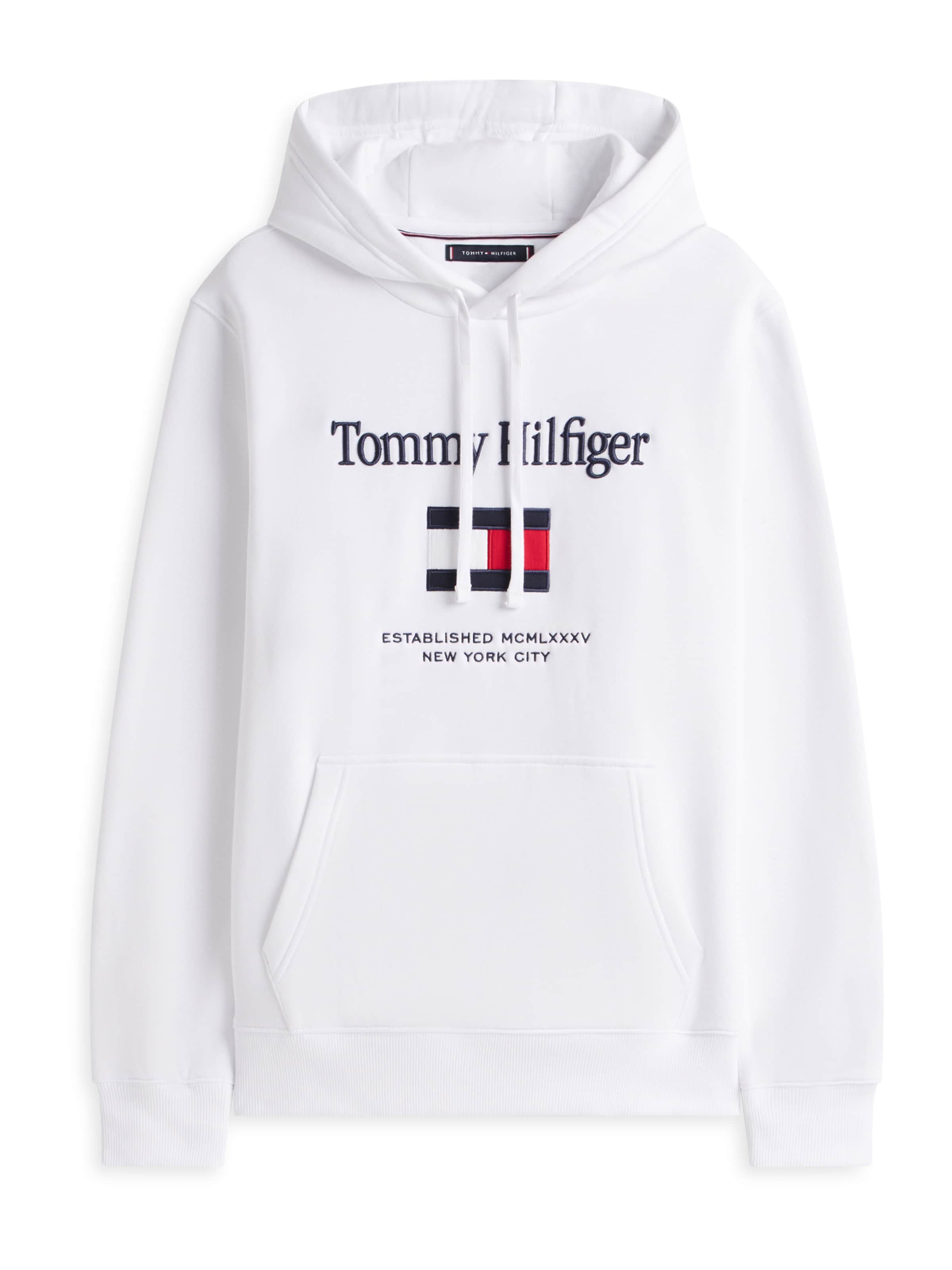 TOMMY HILFIGER Кофта на молнии в Белый: спереди