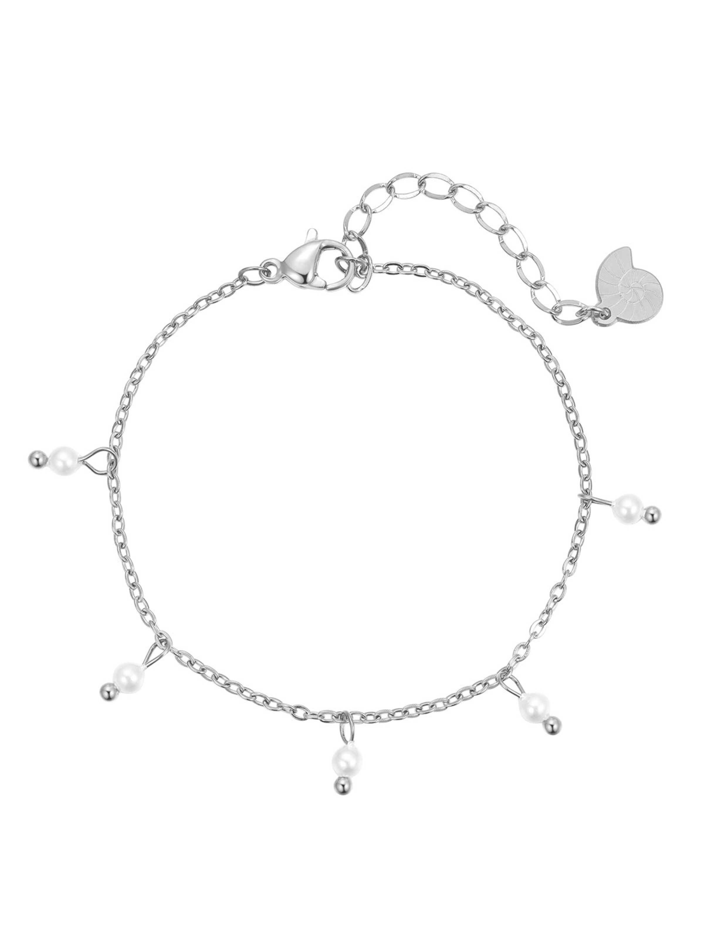 Braccialetto 'Cinque Pearl' di Hey Happiness in argento