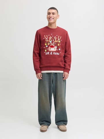 JACK & JONES Sweatshirt 'X-Mas' in Red