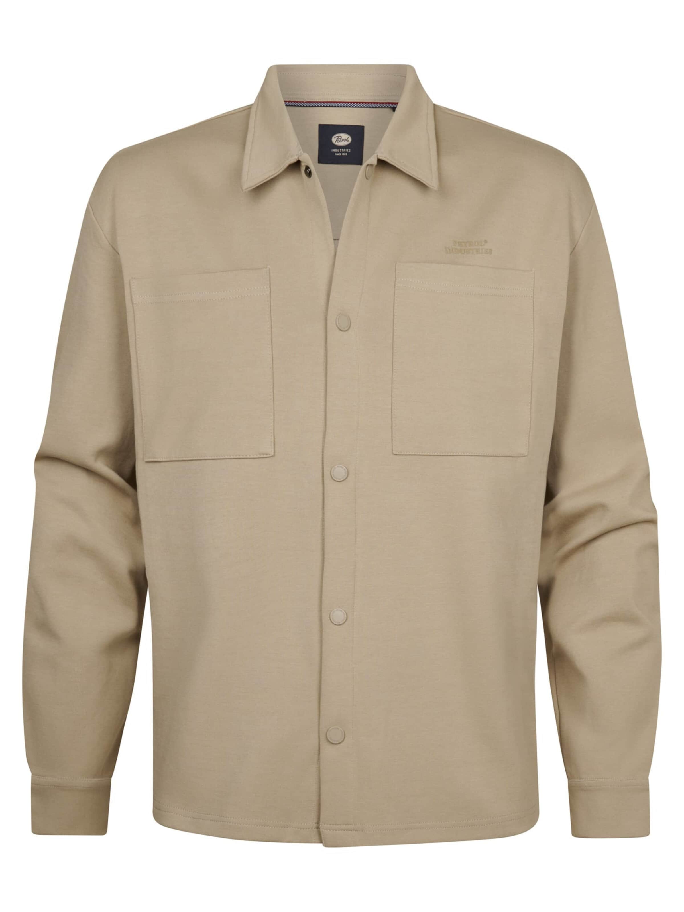 PETROL INDUSTRIES MEN Comfort fit Button Up Shirt in Beige: front