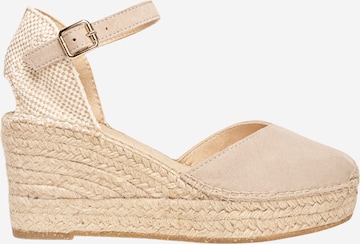 Alhamas - Sandalias 'Alpargata Cuña 8 cm' en gris: frente