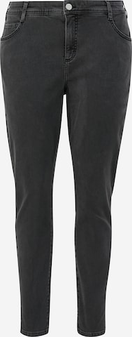 TRIANGLE Skinny Broek in Grijs: voorkant