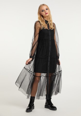 myMo ROCKS - Vestido camisero en negro: frente