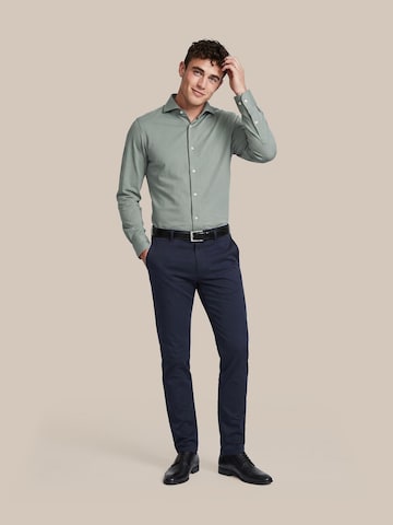 Profuomo Slim fit Button Up Shirt 'Sky Blue' in Green: front