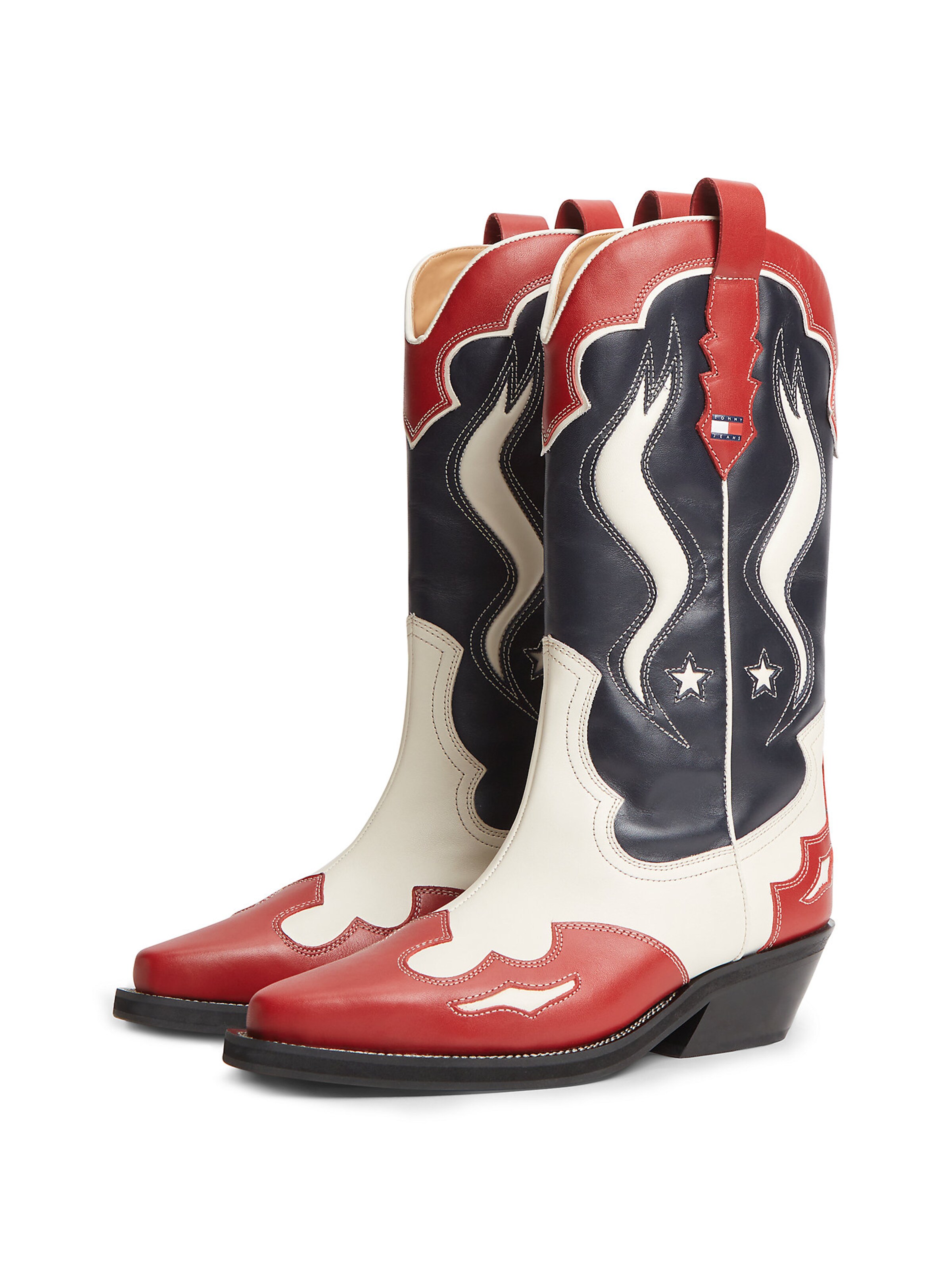 Bottes de cowboy Tommy Jeans en rouge