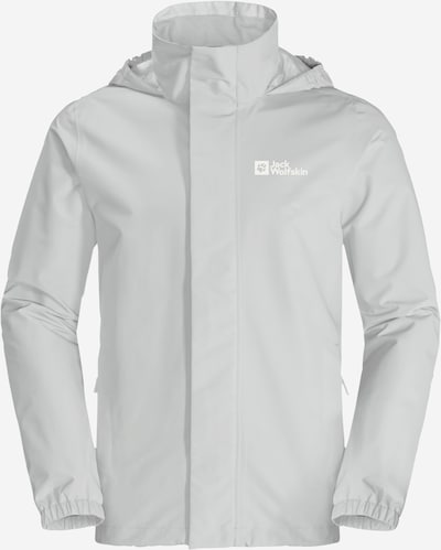 JACK WOLFSKIN Outdoorjas 'Stormy Point' in de kleur Lichtgrijs / Wit, Productweergave