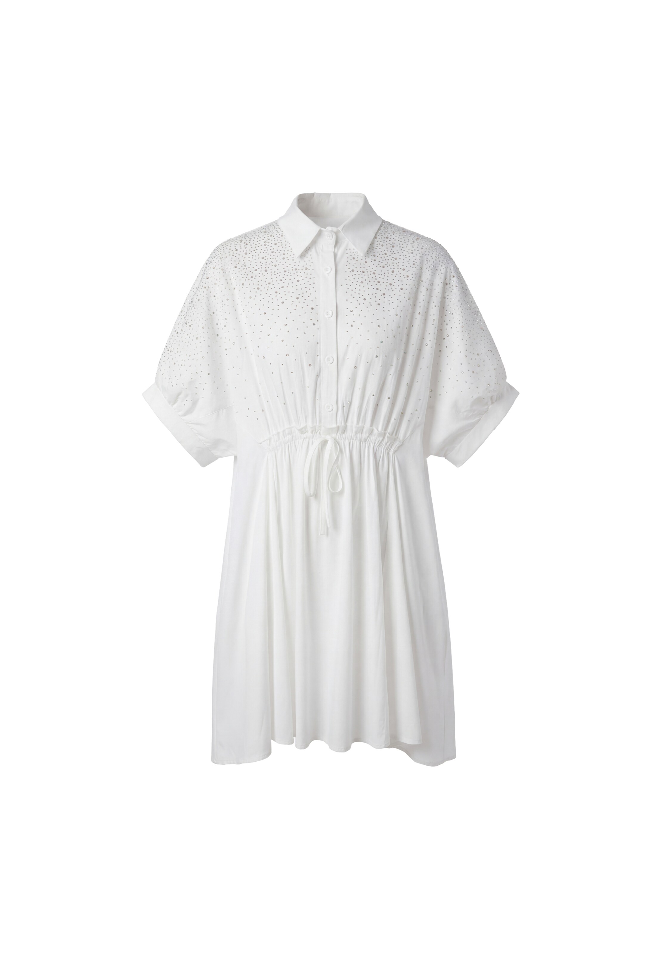 faina - Vestido camisero 'Glow' en blanco: frente