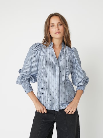 co'couture Blouse 'Trixie' in Blauw: voorkant