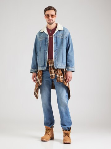 LEVI'S ® Overgangsjakke 'Western Sherpa Trucker Jacket' i blå