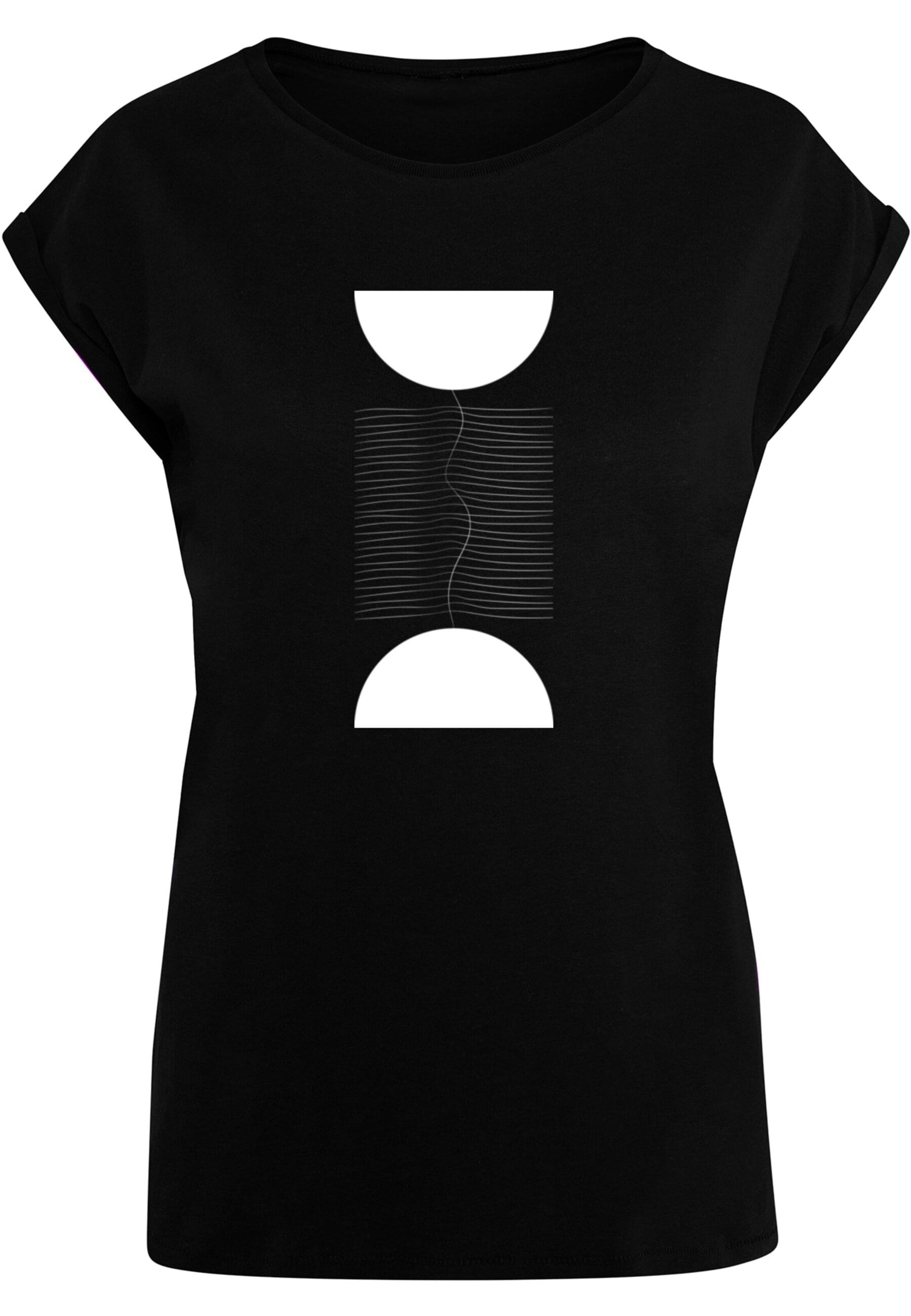 Merchcode T-Shirt 'Abstract Lines' in Schwarz: Vorderseite