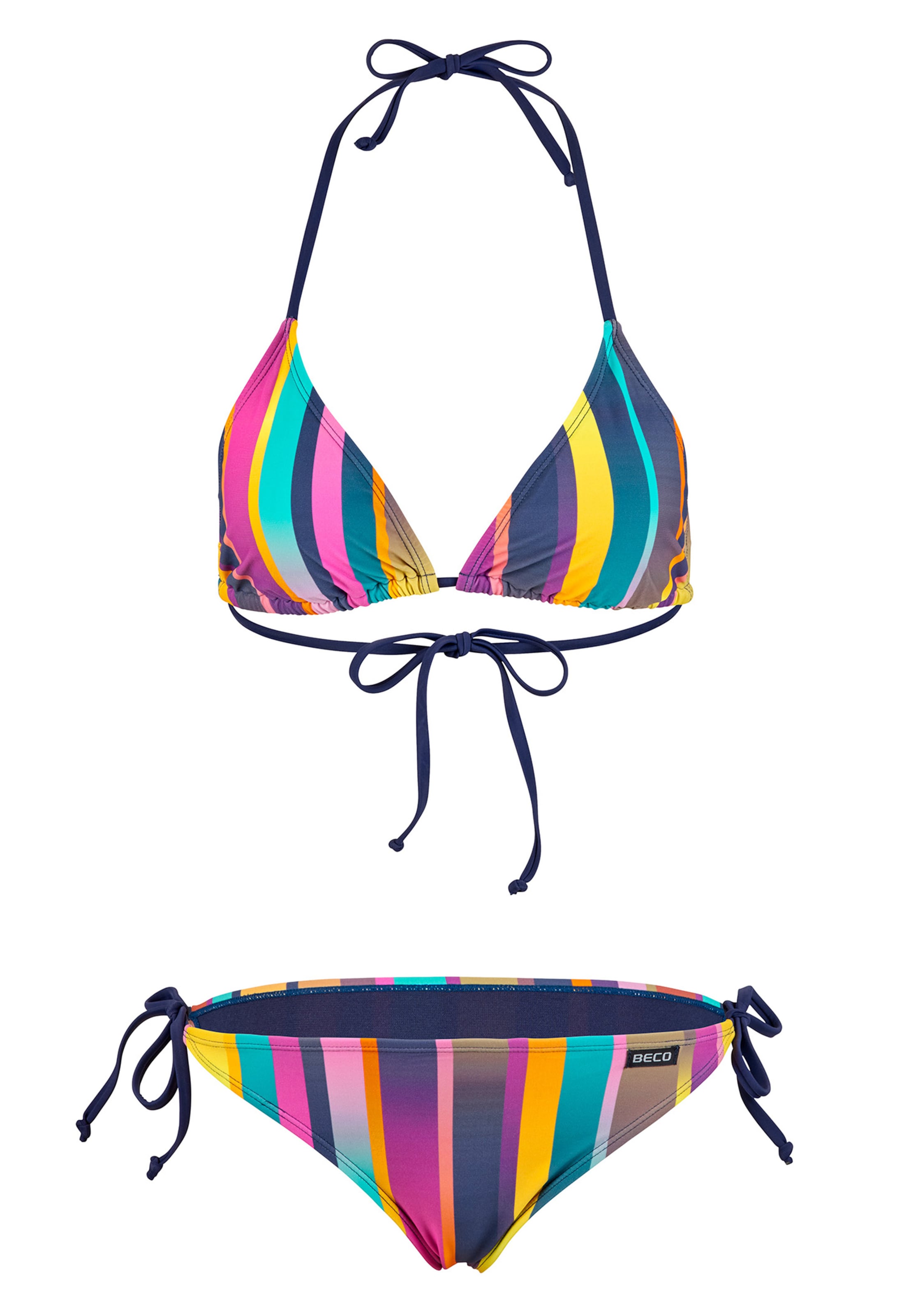 BECO the world of aquasports Triangel Bikini 'Summer Stripes' in Gemengde kleuren: voorkant