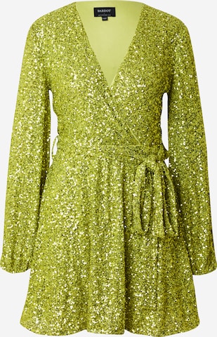 Robe de cocktail 'BAROL' Bardot en vert : devant