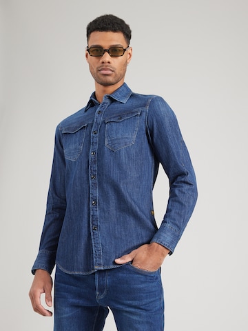 Coupe slim Chemise G-STAR en bleu : devant