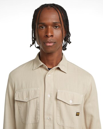G-STAR Slim Fit Hemd 'Marine' in Beige